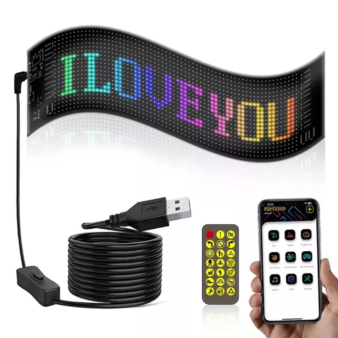 Letrero Pantalla Led Flexible Rgb 17x7cm